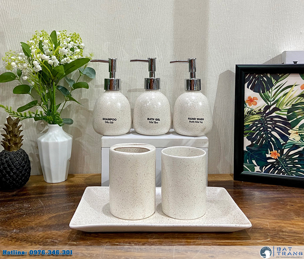 Lựa chọn hơn 100 mẫu bình dầu gội sữa tắm bằng gốm sứ Bát Tràng in logo doanh nghiệp cao cấp12