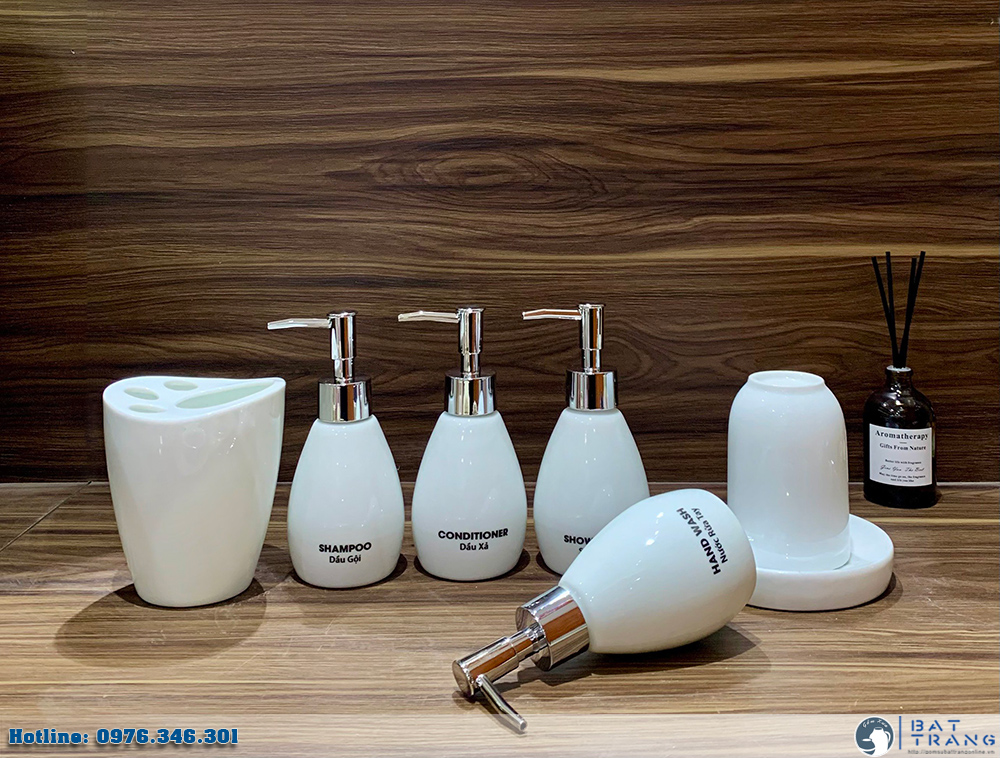 Lựa chọn hơn 100 mẫu bình dầu gội sữa tắm bằng gốm sứ Bát Tràng in logo doanh nghiệp cao cấp18