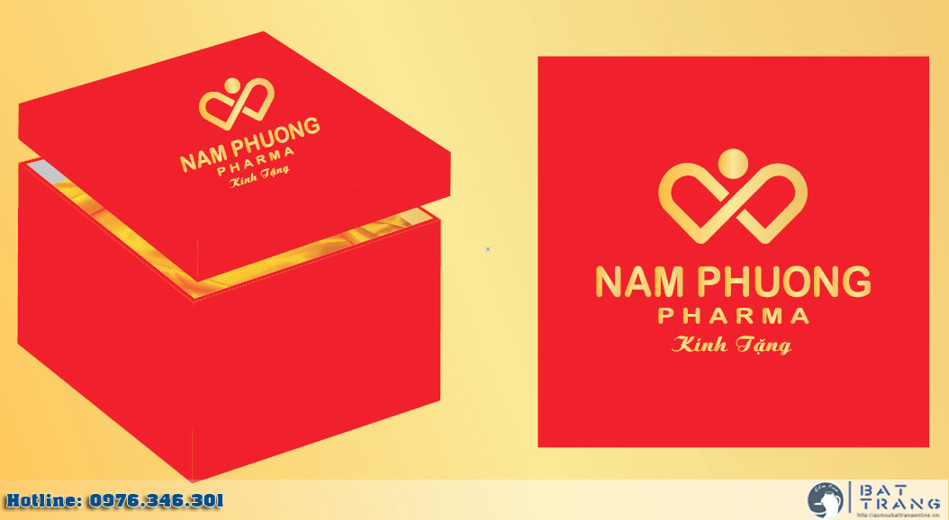 Đơn hàng 300 bộ đĩa hình cánh hoa gốm sứ bát Tràng in Logo Nam Phuong Pharma
