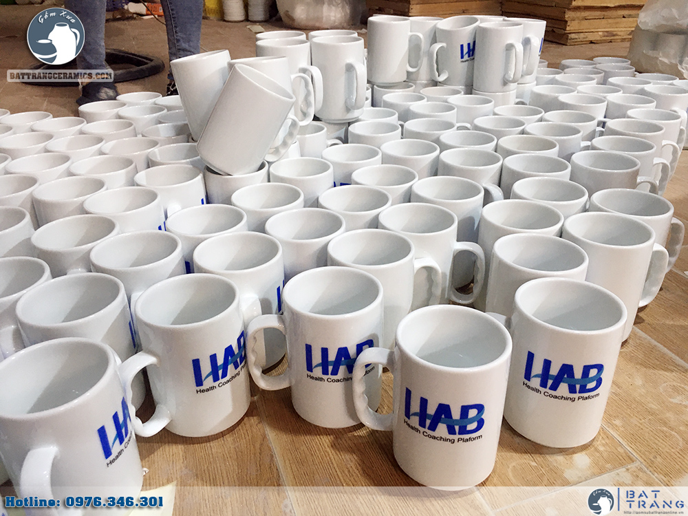 Đơn hàng 1000 cốc gốm sứ in logo cho HAB Việt Nam 2