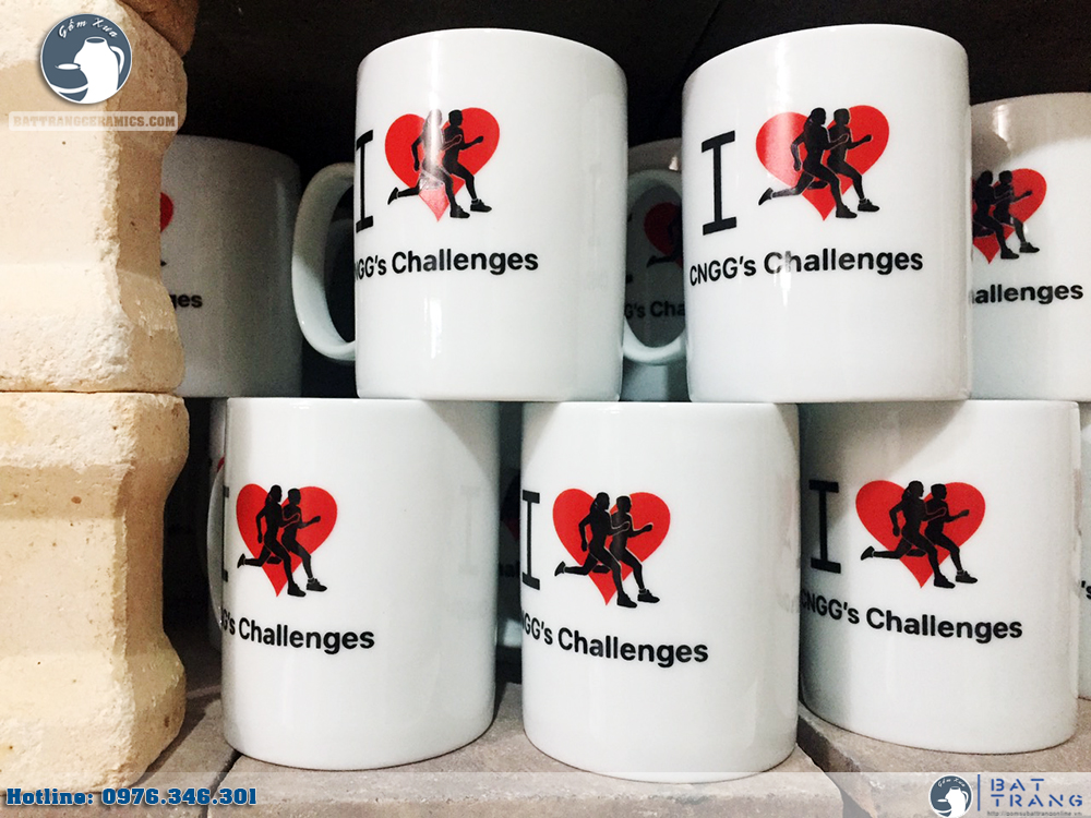 cốc gốm sứ Bát Tràng in logo làm quà tặng cho CNGG's Challenges 1