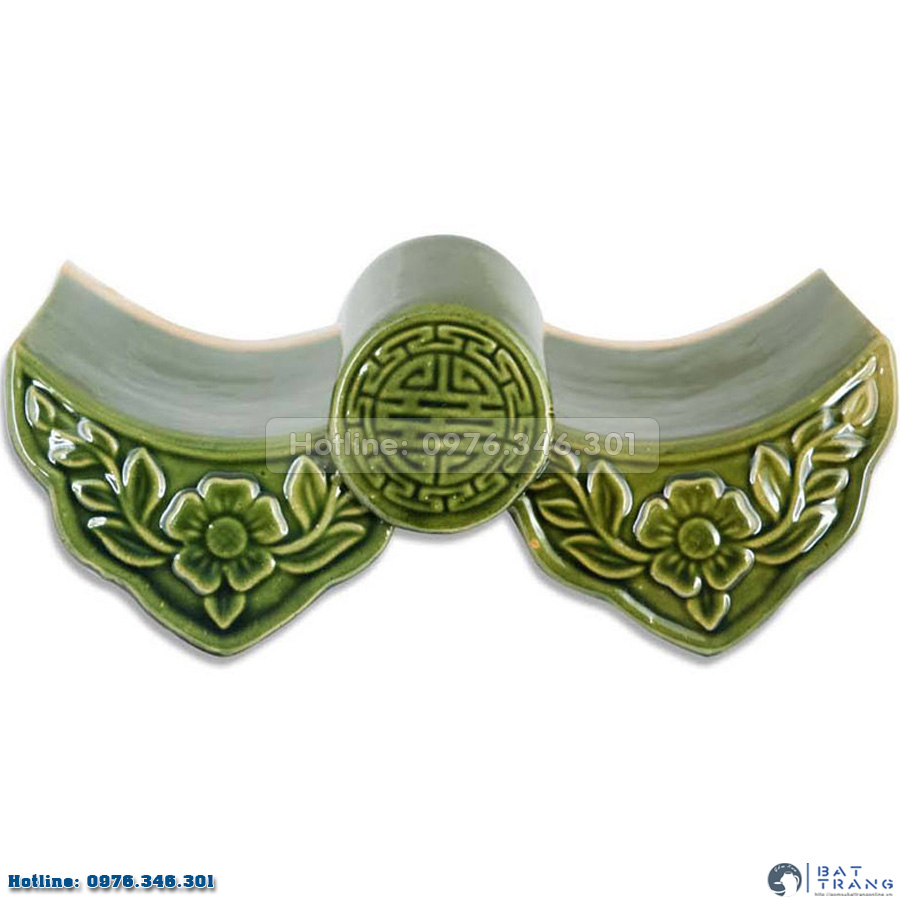 Ngói riềm hoa mai men xanh đồng