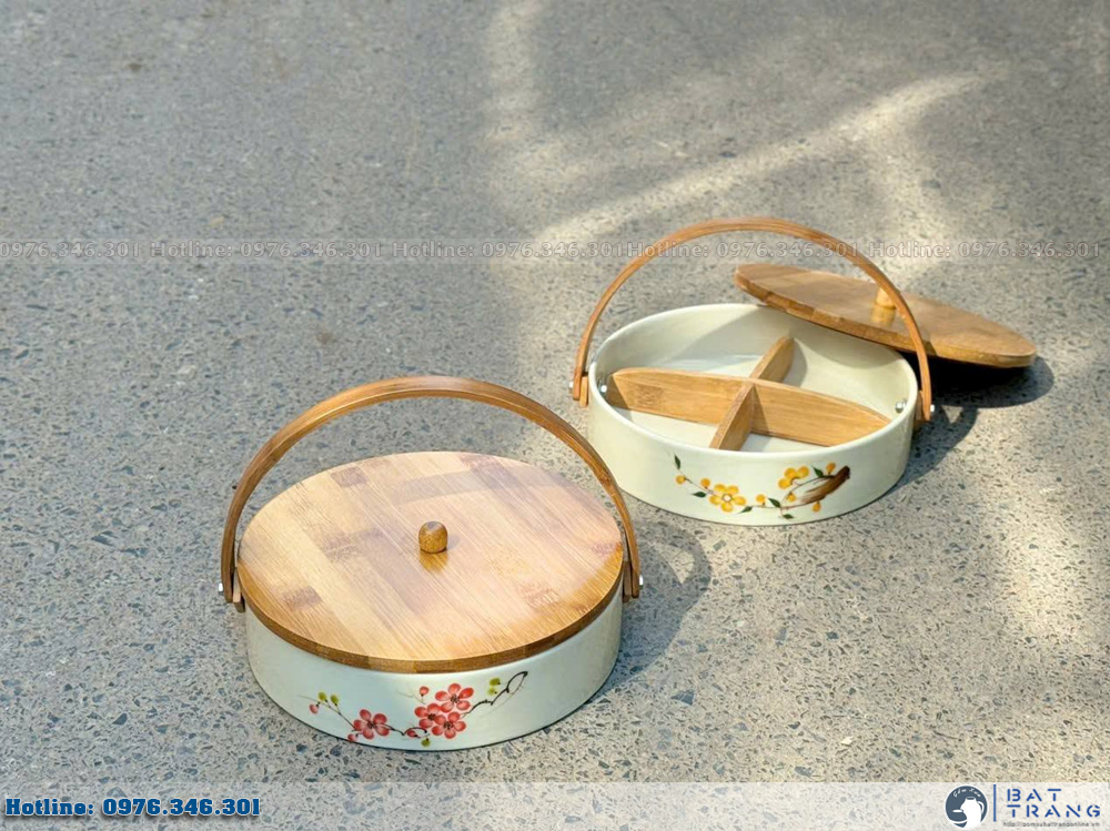 Khay mứt Tết gốm sứ Bát Tràng cho mùa Tết Bính Ngọ 2026 3