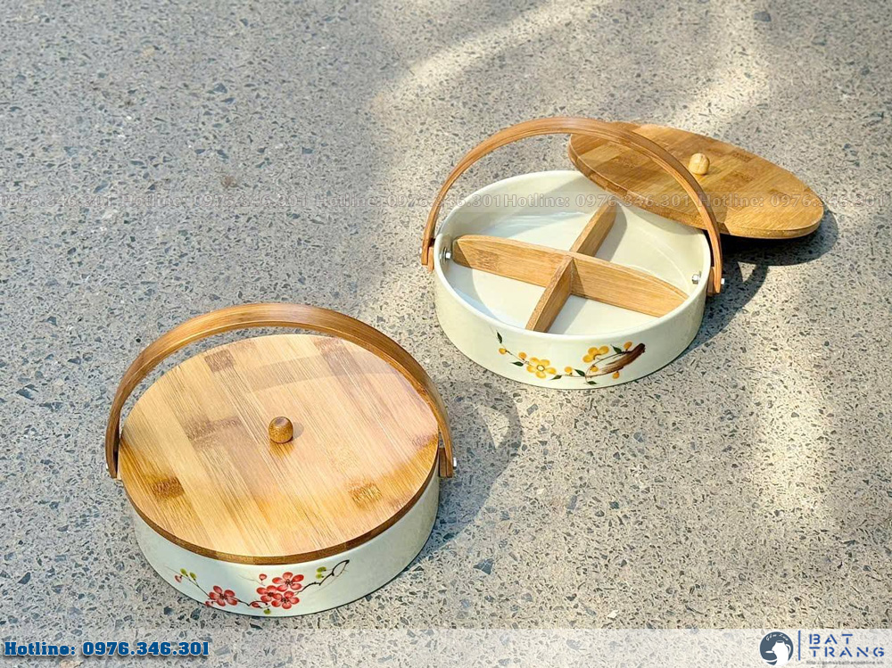 Khay mứt Tết gốm sứ Bát Tràng cho mùa Tết Bính Ngọ 2026 5