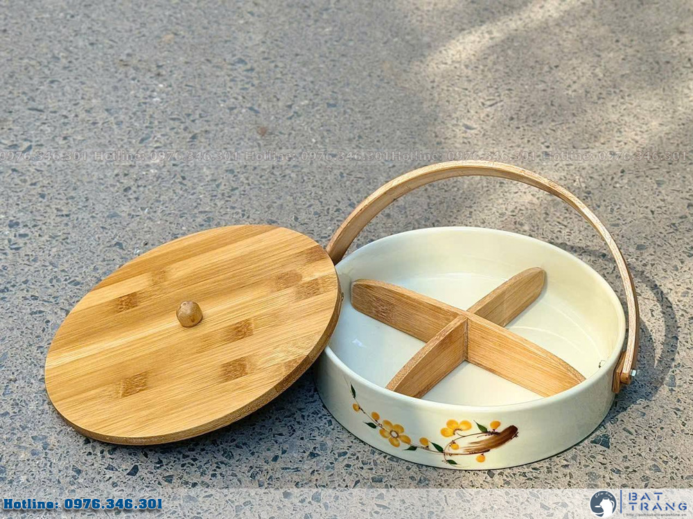 Khay mứt Tết gốm sứ Bát Tràng cho mùa Tết Bính Ngọ 2026 6