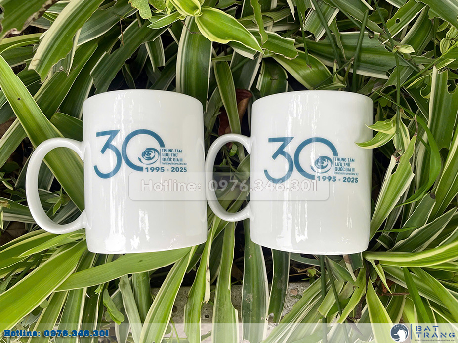 Đơn hàng 1000 cốc gốm sứ quà tặng in logo cho Trung tâm lưu trữ quốc gia III 1