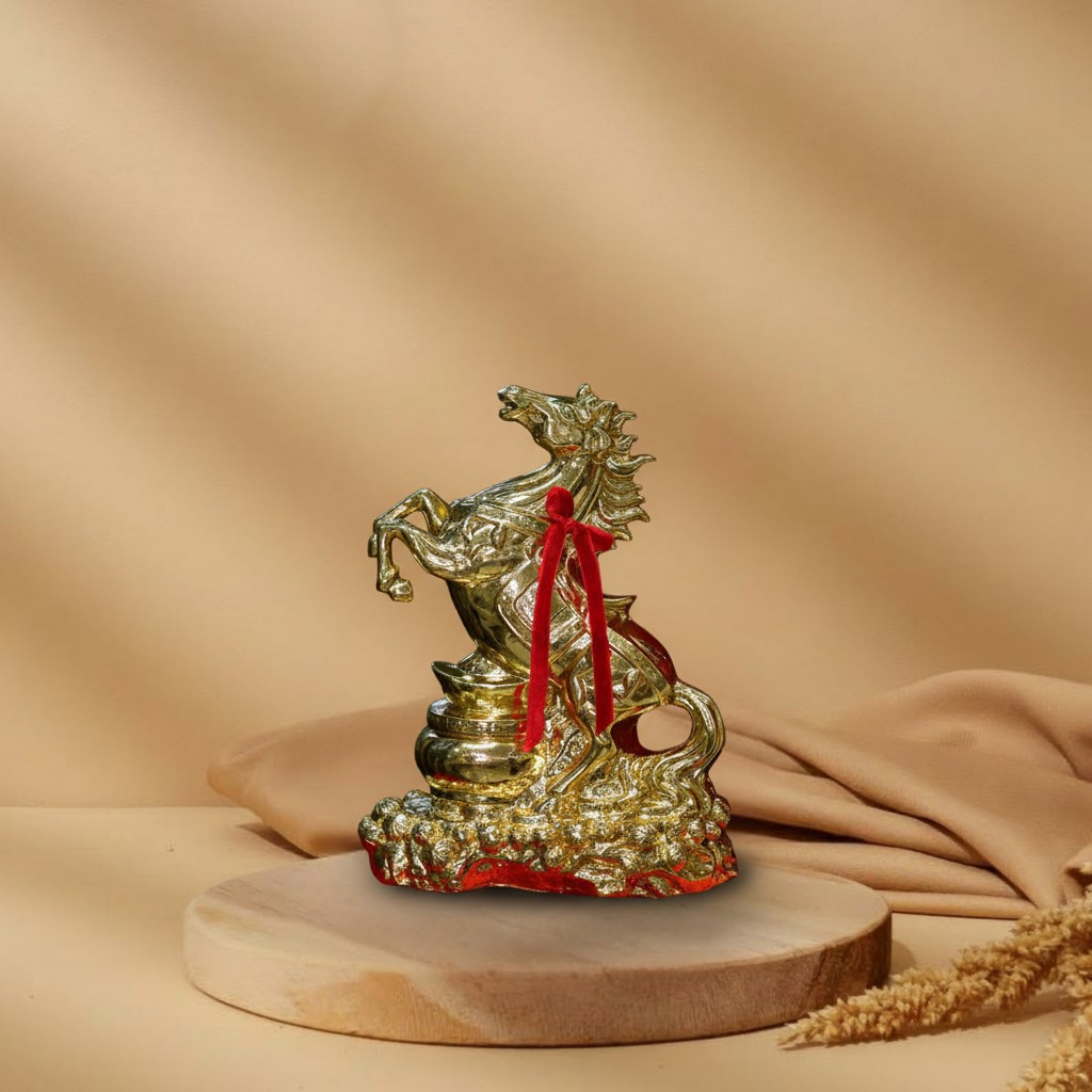 Tượng ngựa mạ vàng phong thủy cao 36cm
