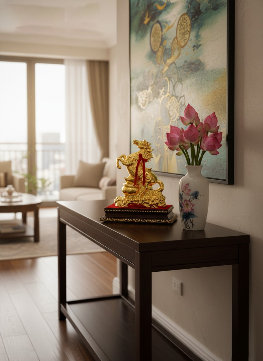 Tượng Ngựa Mạ Vàng Phong Thủy Gốm Sứ Bát Tràng 12