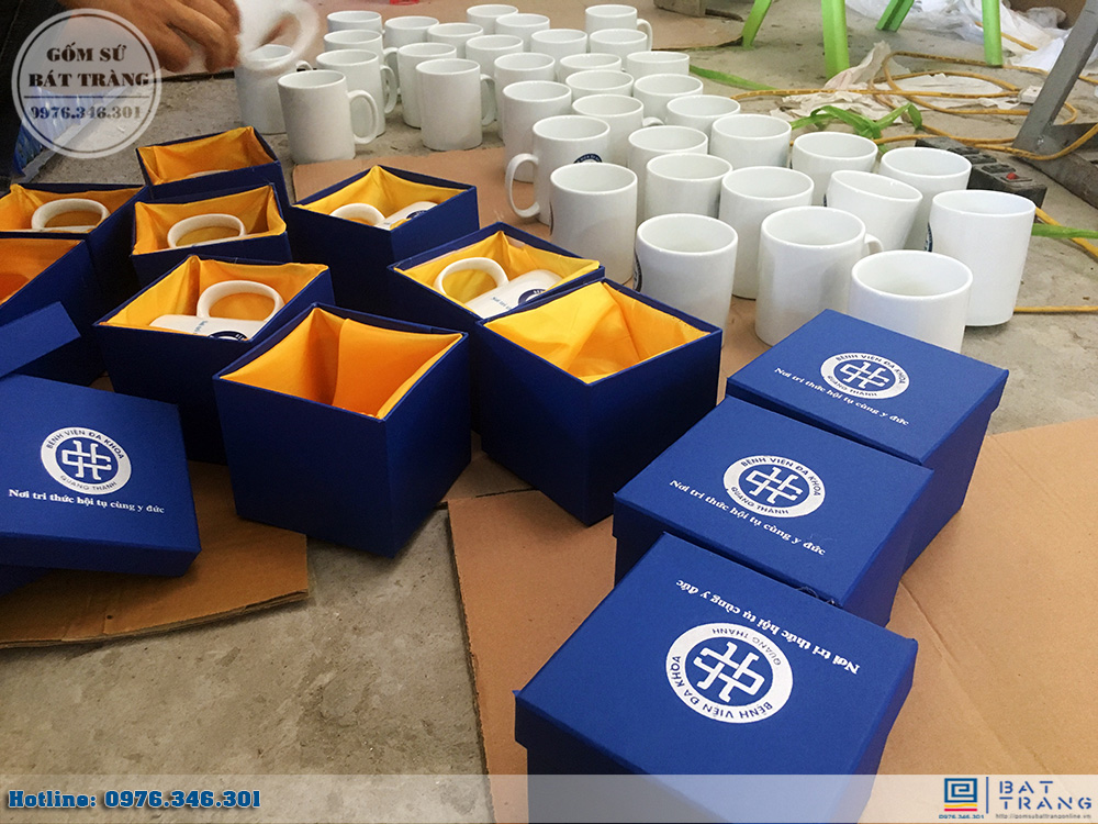 Đơn hàng 1000 cốc gốm sứ in logo cho bệnh viện Quang Thành-Nghệ An 6