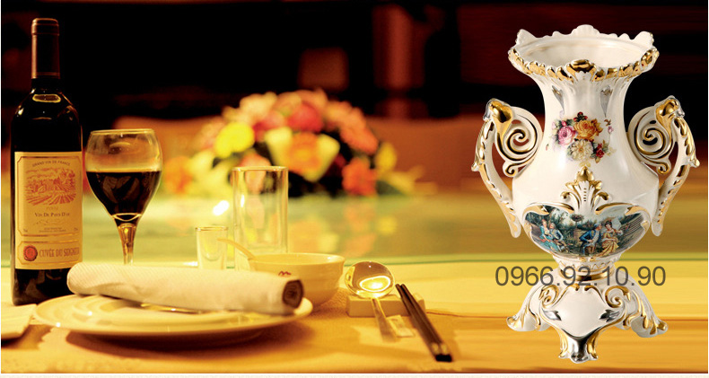 Bình gốm cao cấp xuất châu Âu đặc biệt sang trọng tạo phong cách quý tộc