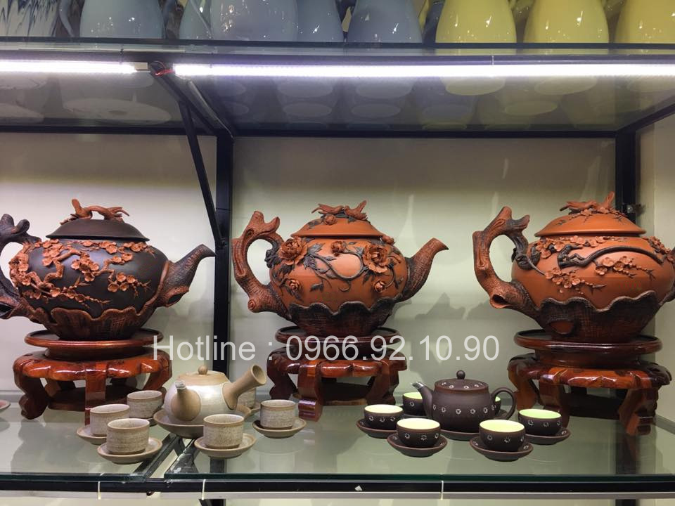 Ấm tích tài lộc - đắp nổi