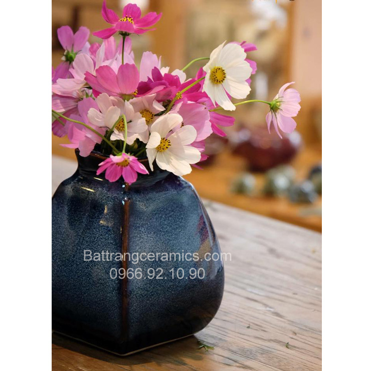 Bình giỏ cua thấp men hỏa biến