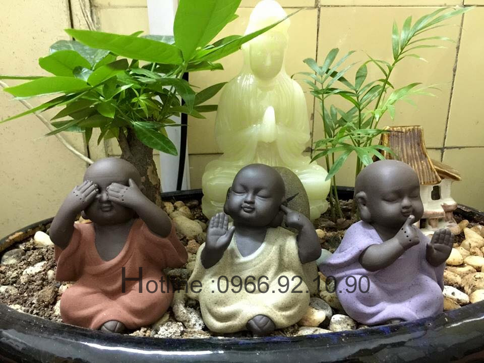 Bộ tượng tam không tử sa